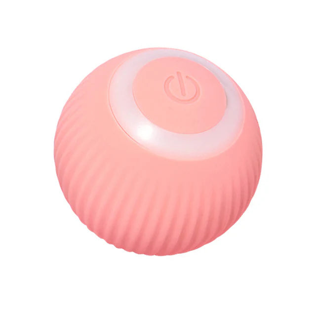 Striped Plastic Interactive Cat Ball Toy - USB Rechargeable, Automatic Rolling, Smart Motion, Luminous, Safe Material – Suitable for Large Breeds, Battery