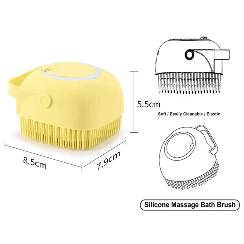 Pet Grooming Tool Silicone Comb Massage Gloves with Shampoo Box