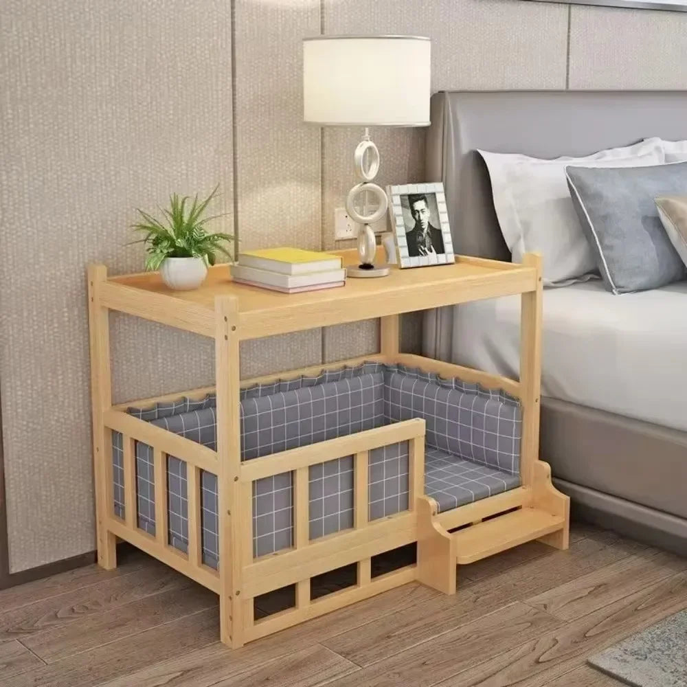 Wooden Dog Kennel Dog House Double Layer