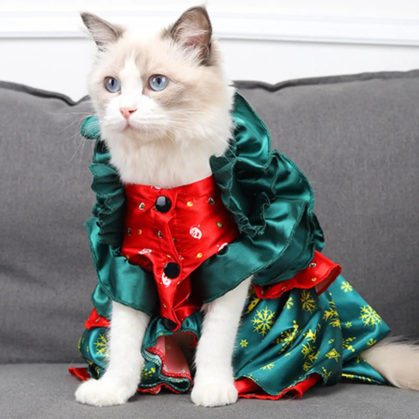 Dog Cat Christmas Costume Pet Hoodie Party Holiday Decoration Cosplay Dress Comfort with Big Bowknot Party Dress up Clothes