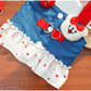 Spring New Pet Dress Cat Dog Dress Cat Chest Back Slip Dress Send Rope Fashion Cute Denim Polka Dot Skirt Pet Vest Pet Clothes