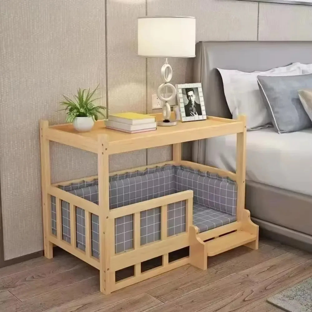 Wooden Dog Kennel Dog House Double Layer