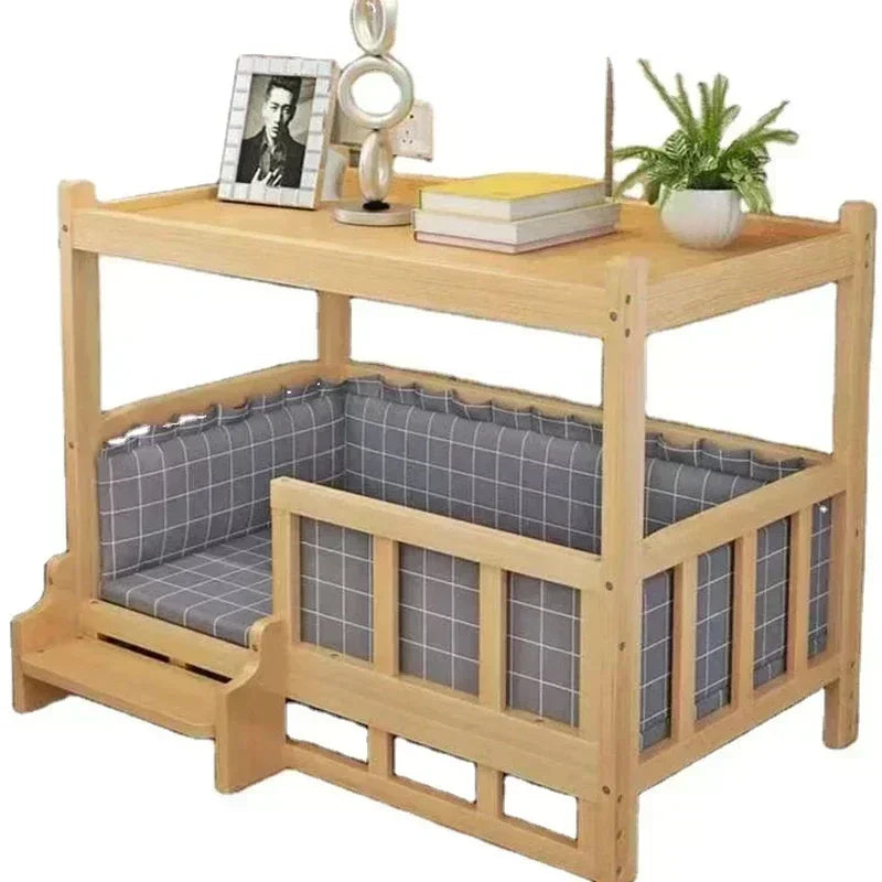 Wooden Dog Kennel Dog House Double Layer