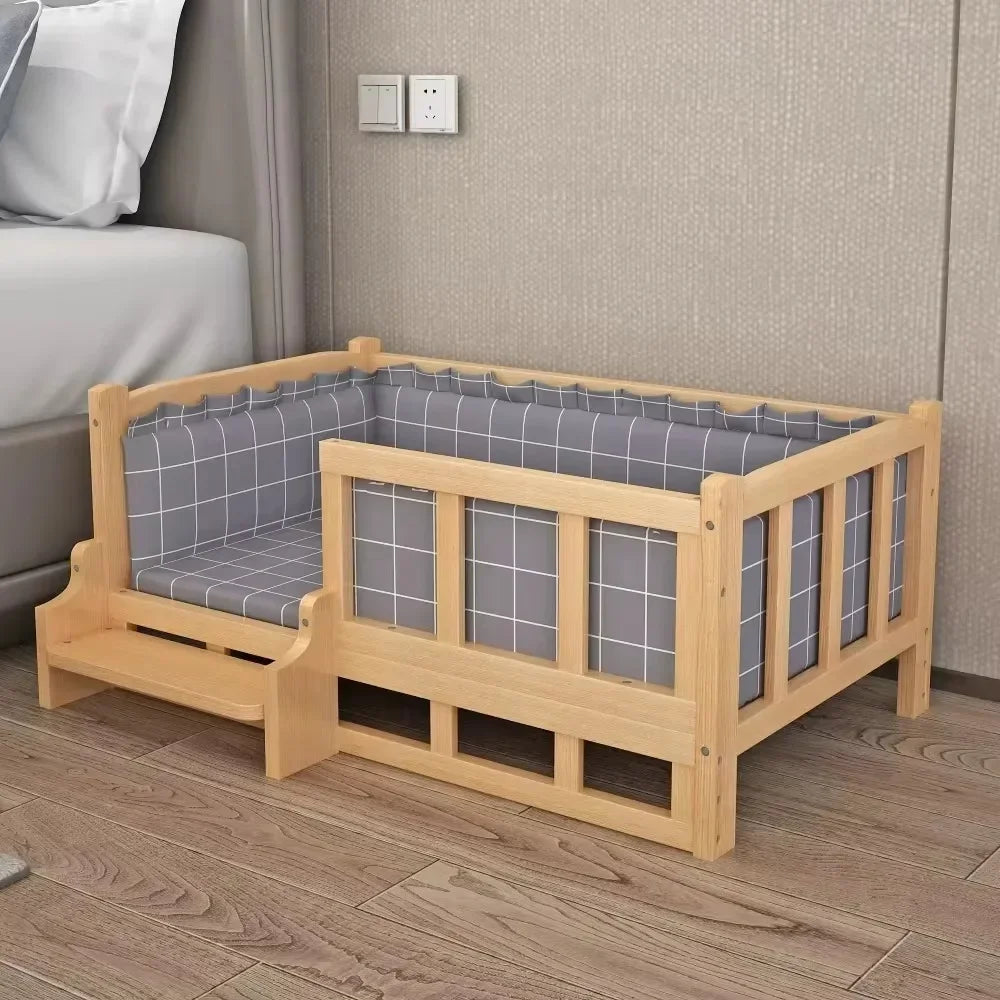 Wooden Dog Kennel Dog House Double Layer