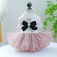1 Pet Apparel Dog Spring/Summer Breathable White Wedding Dress Princess Dress with Pulling Cord Button For Small Medium Dogs