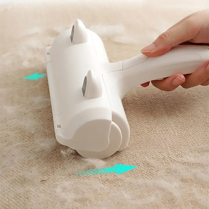 Pet Cat Hair Remover Brush 2-Way Remove Pet Hair Roller Carpet Cleaning Brush Cat Lint Sticking Roller Carpet Cleaner Brushes