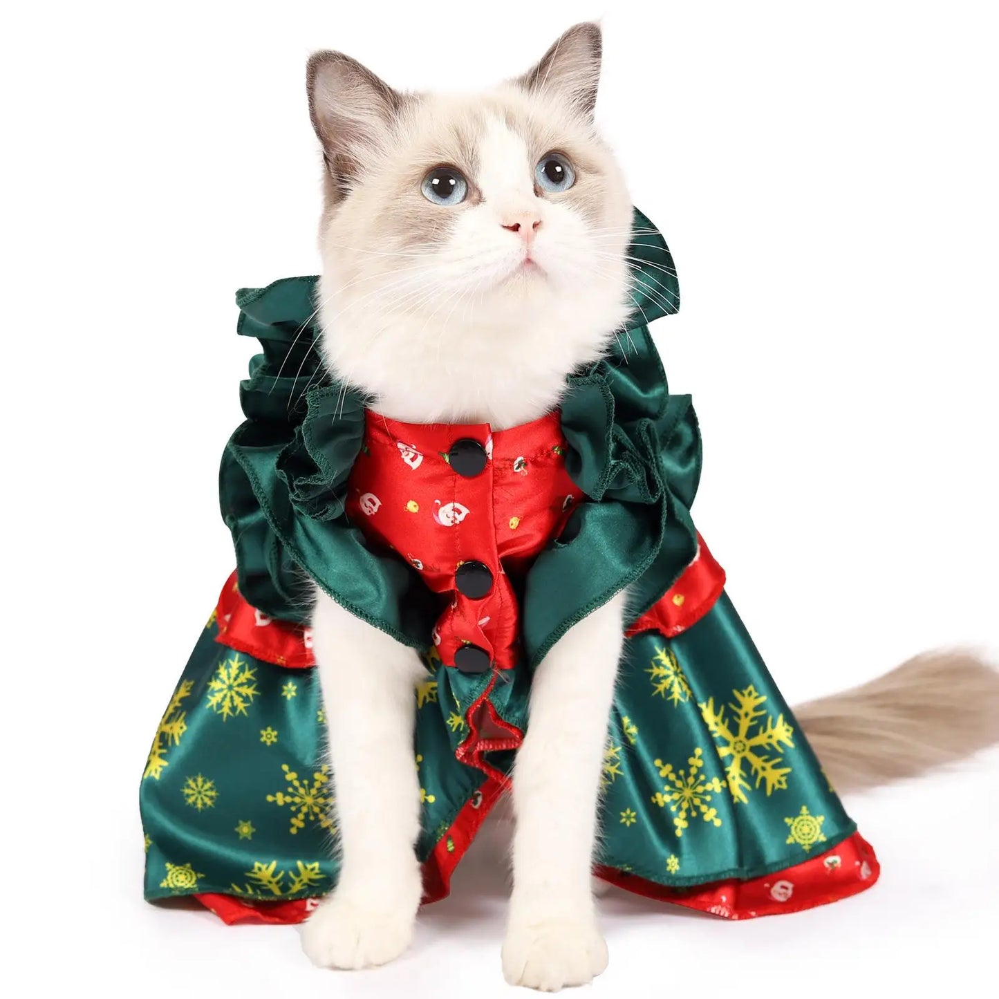 Dog Cat Christmas Costume Pet Hoodie Party Holiday Decoration Cosplay Dress Comfort with Big Bowknot Party Dress up Clothes
