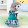 School uniform for pets Dog JK dress Green cat dress Preppy dress Bow PLAID
