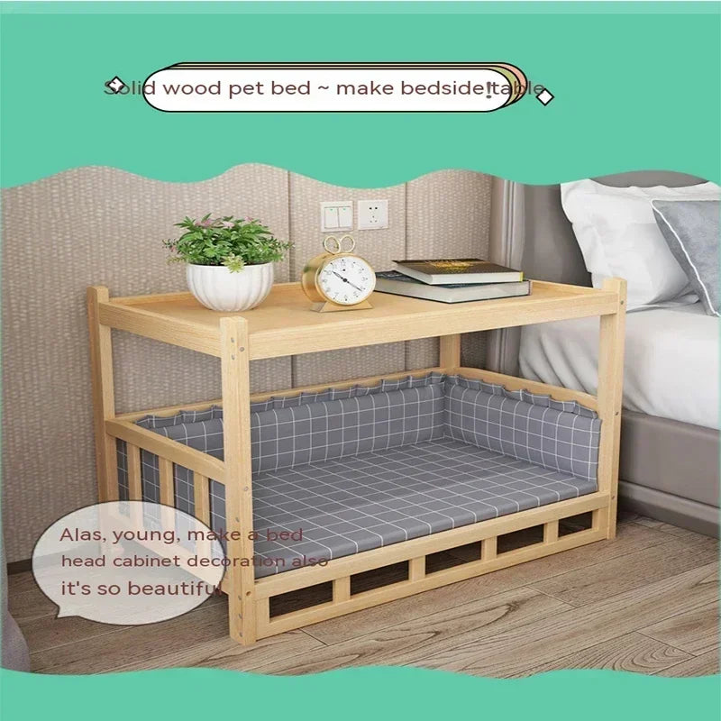 Wooden Dog Kennel Dog House Double Layer