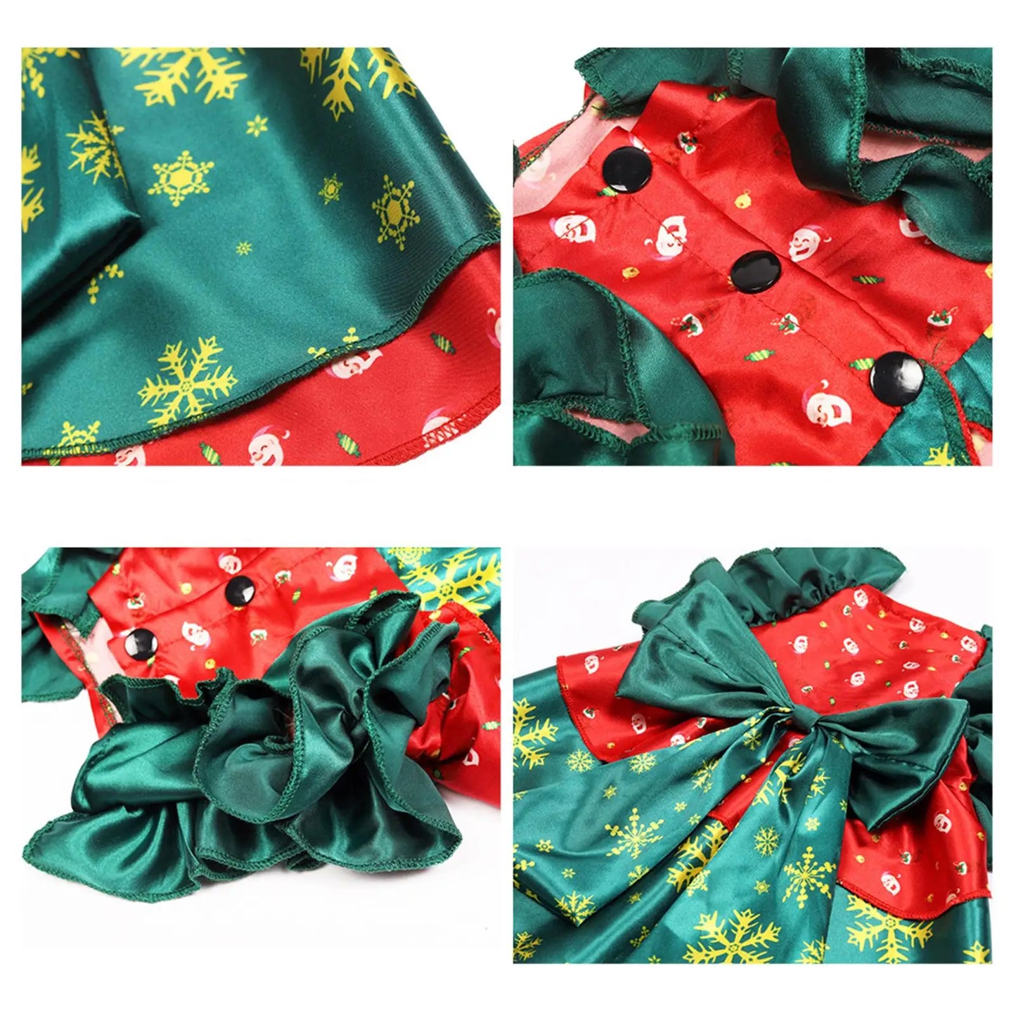 Dog Cat Christmas Costume Pet Hoodie Party Holiday Decoration Cosplay Dress Comfort with Big Bowknot Party Dress up Clothes