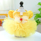 1 Pet Apparel Dog Spring/Summer Breathable White Wedding Dress Princess Dress with Pulling Cord Button For Small Medium Dogs