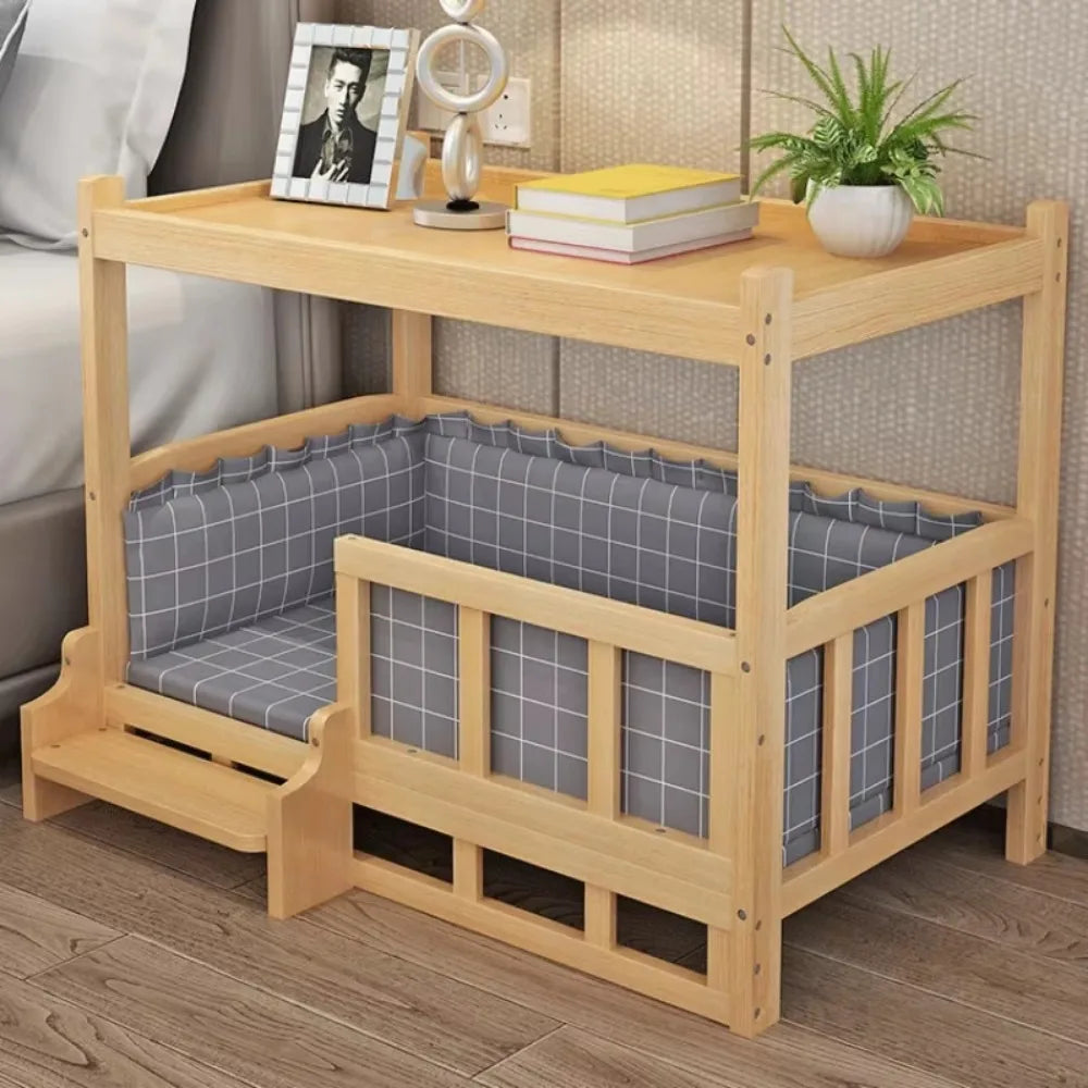 Wooden Dog Kennel Dog House Double Layer