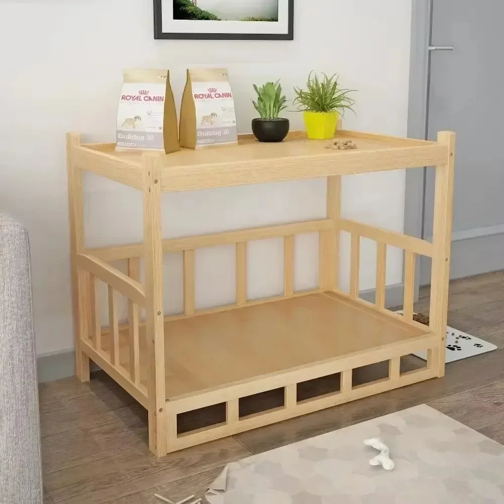 Wooden Dog Kennel Dog House Double Layer