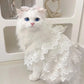 Cat Clothes Lace Wedding Dresses Designer Dog Clothes White Hollow Out Layered Princess Cat Dress Fashion Elegant Dog Dresses