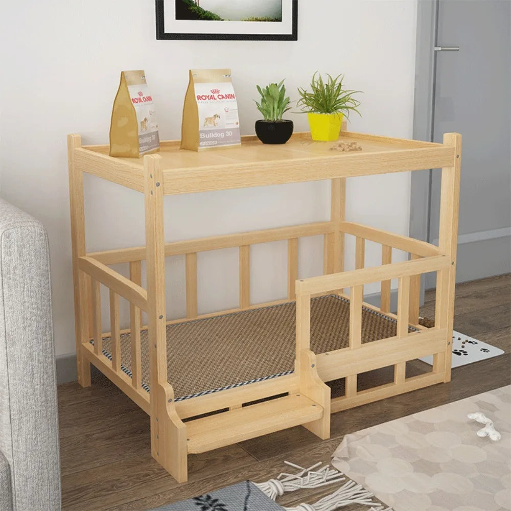 Wooden Dog Kennel Dog House Double Layer