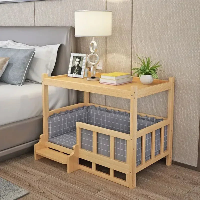 Wooden Dog Kennel Dog House Double Layer