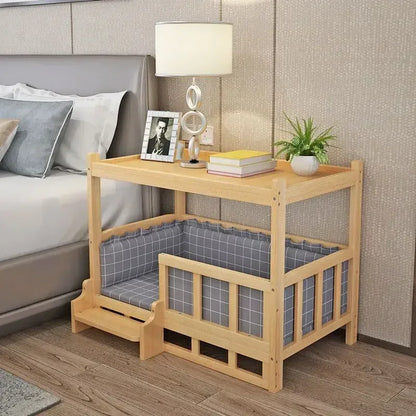 Wooden Dog Kennel Dog House Double Layer